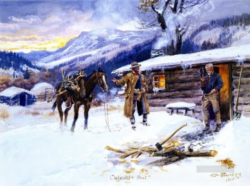 チャールズ・マリオン・ラッセル Painting - クリスマス・ミート 1915年 チャールズ・マリオン・ラッセル